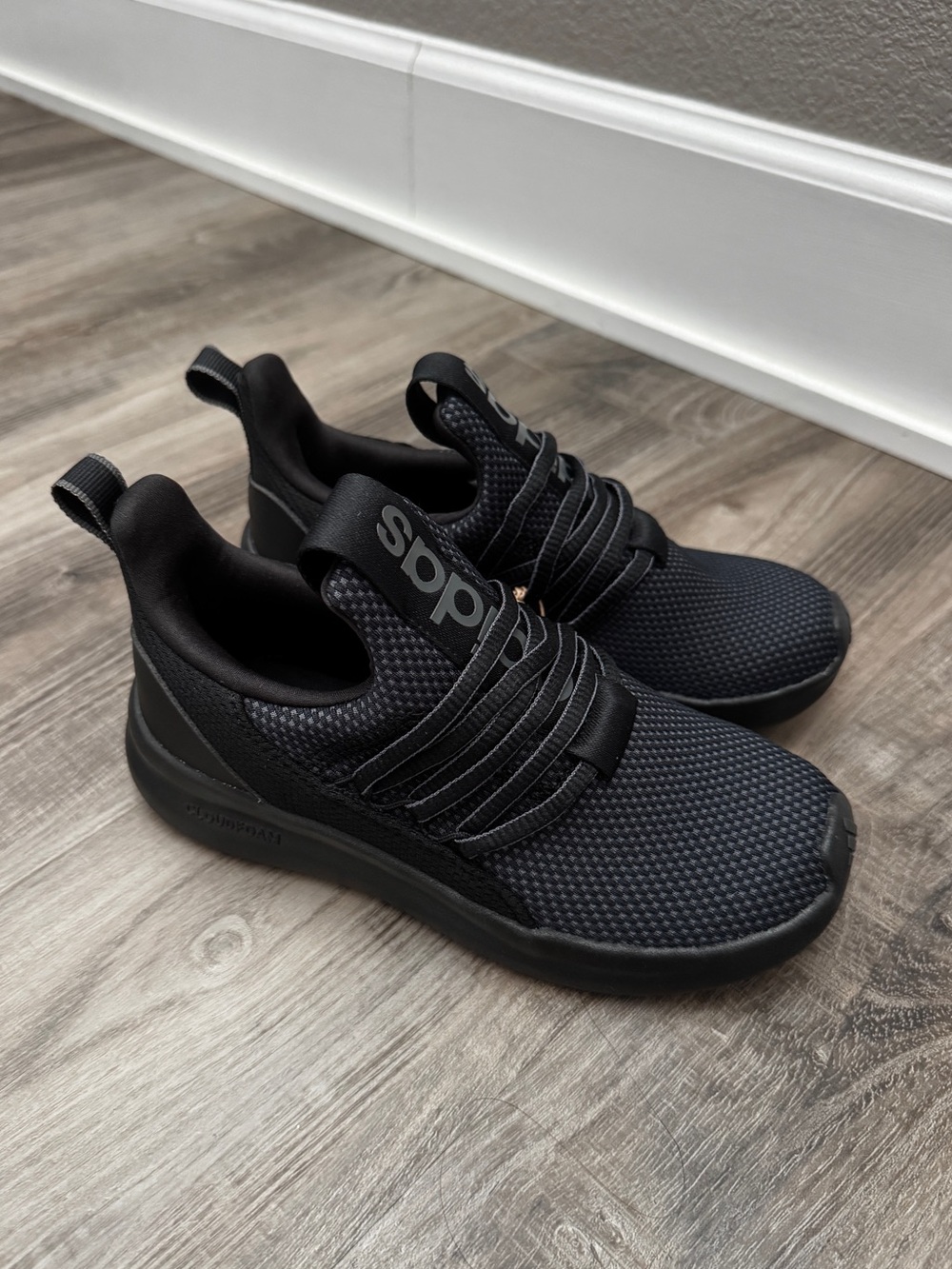 Adidas Kids Lite Racer Adapt 7.0 Slip-On Sneaker Youth Size 1 Black Gray